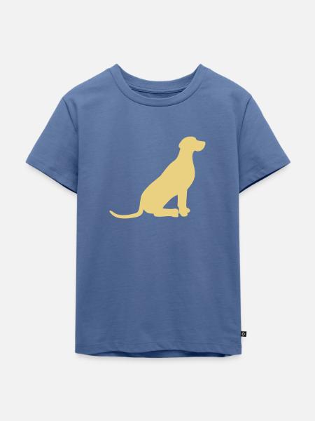 Sitz Weimaraner Vektor - Kinder Premium Bio T-Shirt - Taubenblau