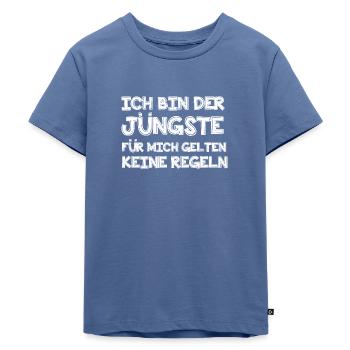 Ich bin der Jüngste - Kinder Premium Bio T-Shirt - Taubenblau - Vorne - Mikhail (115cm)