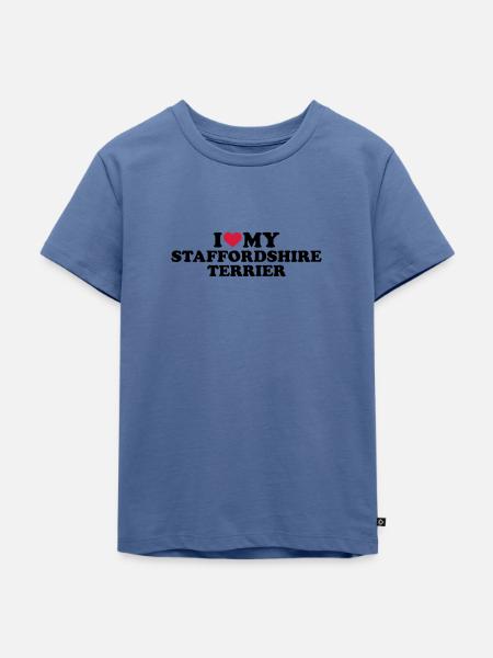 Staffordshire Terrier - Kinder Premium Bio T-Shirt - Taubenblau