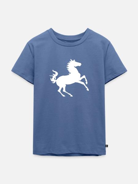 Heraldic Horse Pferd - Kinder Premium Bio T-Shirt - Taubenblau