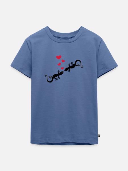 Gecko - Kinder Premium Bio T-Shirt - Taubenblau