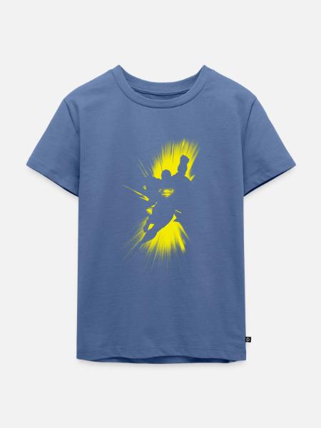 Superman Shadow - Kinder Premium Bio T-Shirt - Taubenblau