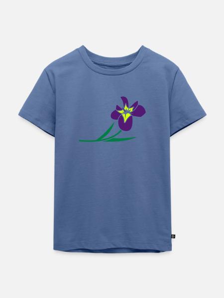 Blumen: Iris - Kinder Premium Bio T-Shirt - Taubenblau