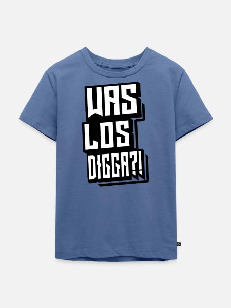 Was los Digga - Kinder Premium Bio T-Shirt - Taubenblau