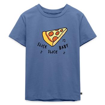 pizza pizza baby - Kinder Premium Bio T-Shirt - Taubenblau - Vorne - Mikhail (115cm)