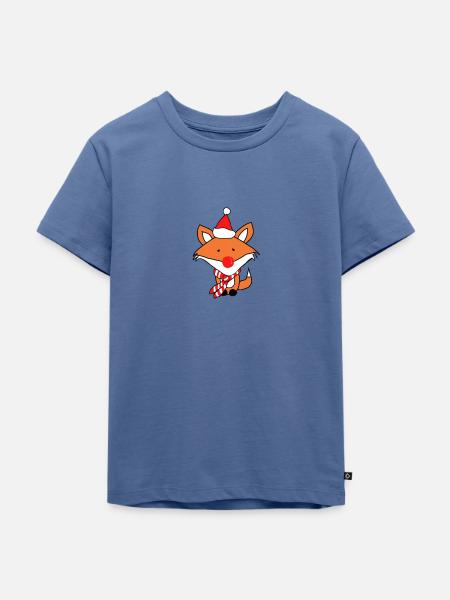 Kleiner Fuchs - Weihnachten - Kinder Premium Bio T-Shirt - Taubenblau