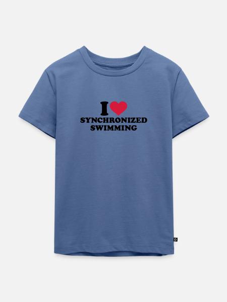 Synchronschwimmen - Kinder Premium Bio T-Shirt - Taubenblau