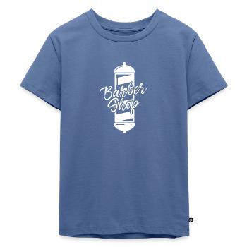 Barber Shop - Kinder Premium Bio T-Shirt - Taubenblau - Vorne - Mikhail (115cm)