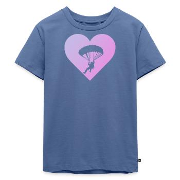Paragliding Fallschirm - Kinder Premium Bio T-Shirt - Taubenblau - Vorne - Mikhail (115cm)