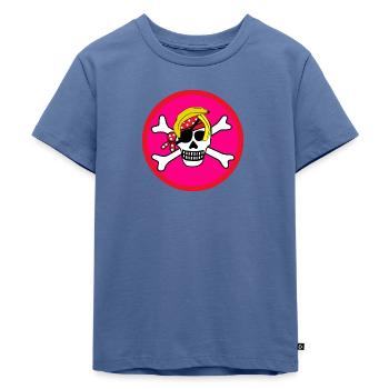 Pirat - Kinder Premium Bio T-Shirt - Taubenblau - Vorne - Mikhail (115cm)