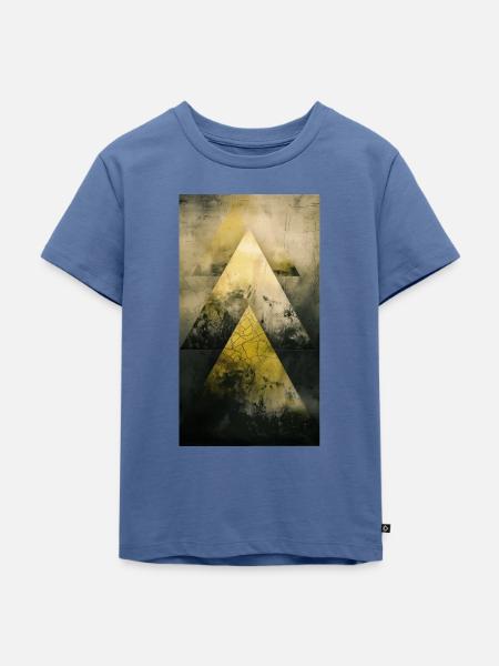 Geometrische Berge in Träumen - Kinder Premium Bio T-Shirt - Taubenblau