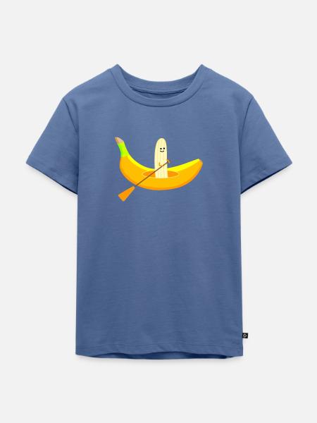Paddler mit Banane - Kinder Premium Bio T-Shirt - Taubenblau