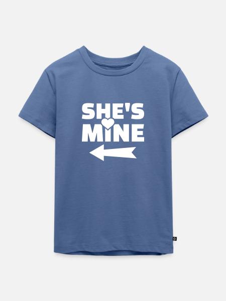 Freundin - Kinder Premium Bio T-Shirt - Taubenblau