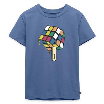 Rubik's Cube Zauberwürfel als Eis am Stiel - Kinder Premium Bio T-Shirt - Taubenblau - Vorne - Mikhail (115cm)