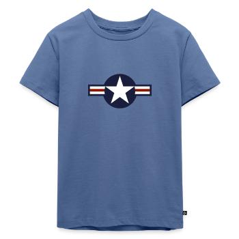 COCARDE AMERICANIE/1808 - Kinder Premium Bio T-Shirt - Taubenblau - Vorne - Mikhail (115cm)