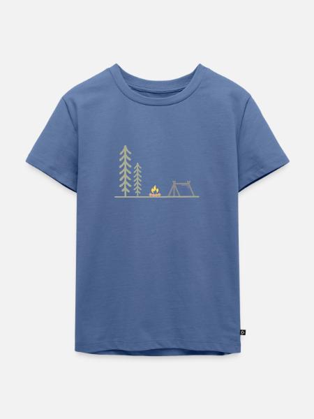 Outdoor Camping - Kinder Premium Bio T-Shirt - Taubenblau