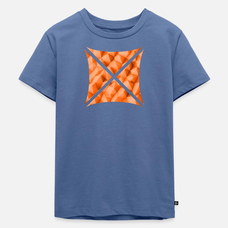 Conception polygonale abstraite orange - T-shirt Premium bio Enfant - bleu pigeon