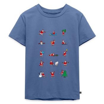 -Weihnachtsmänner - Kinder Premium Bio T-Shirt - Taubenblau - Vorne - Mikhail (115cm)