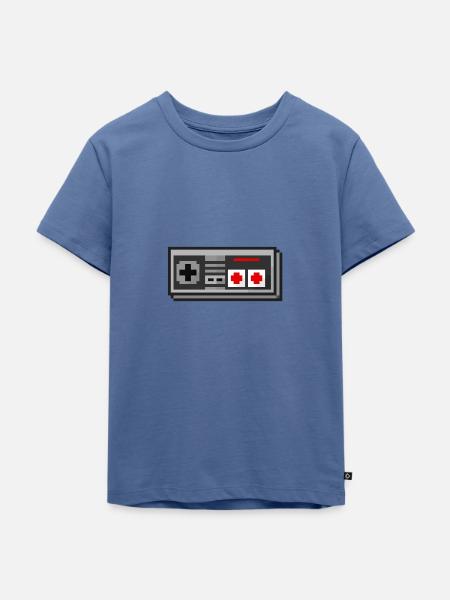3D Nes Controller - Kinder Premium Bio T-Shirt - Taubenblau