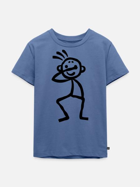 Dabbing Stickman Stich Figure - Kinder Premium Bio T-Shirt - Taubenblau