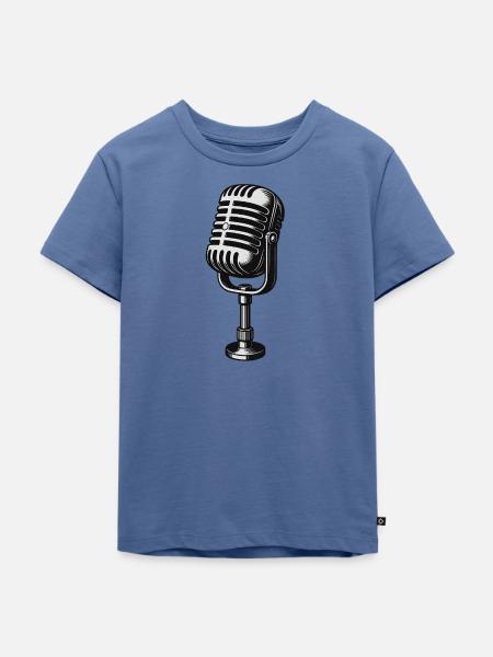 Altes Mikrofon - Kinder Premium Bio T-Shirt - Taubenblau