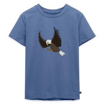 Greifvogel Weißkopfseeadler Angriff - Kinder Premium Bio T-Shirt - Taubenblau - Vorne - Mikhail (115cm)