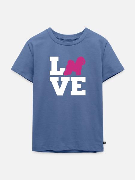 Bichon Frise - Kinder Premium Bio T-Shirt - Taubenblau