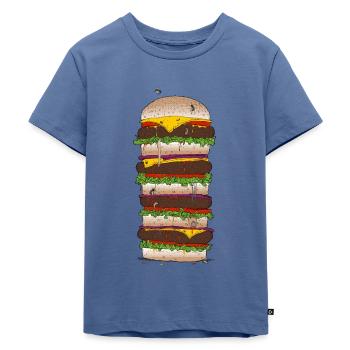 Giant Burger - Kinder Premium Bio T-Shirt - Taubenblau - Vorne - Mikhail (115cm)