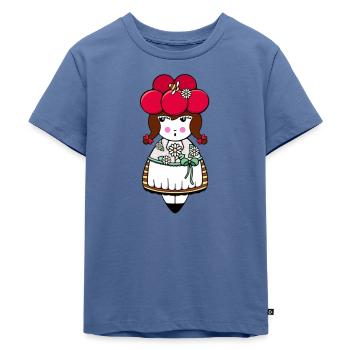 Irma die Imkerin aus dem Schwarzwald - Kinder Premium Bio T-Shirt - Taubenblau - Vorne - Mikhail (115cm)