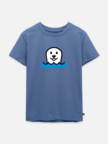 Robbe - Kinder Premium Bio T-Shirt - Taubenblau