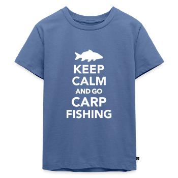 Karpfen - Kinder Premium Bio T-Shirt - Taubenblau - Vorne - Mikhail (115cm)