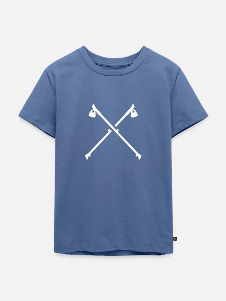 Nordic Walking - Kinder Premium Bio T-Shirt - Taubenblau