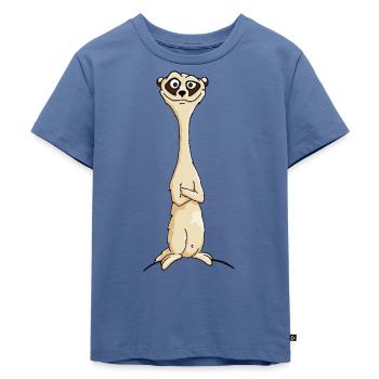 Erdmännchen - Kinder Premium Bio T-Shirt - Taubenblau - Vorne - Mikhail (115cm)