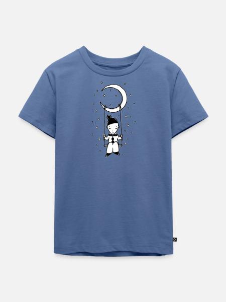 Schaukel - Kinder Premium Bio T-Shirt - Taubenblau