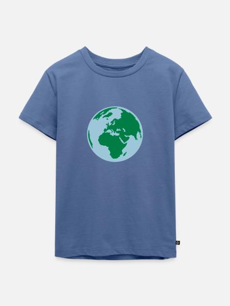 Welt - Kinder Premium Bio T-Shirt - Taubenblau