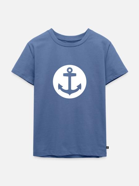 Anker - Kinder Premium Bio T-Shirt - Taubenblau