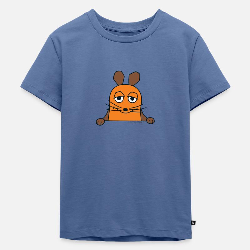 Die Maus guckt raus - Kinder Premium Bio T-Shirt - Taubenblau