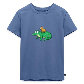 capibara - Maglietta ecologica premium per bambini - grigio-azzurro - Fronte - Mikhail (115cm)
