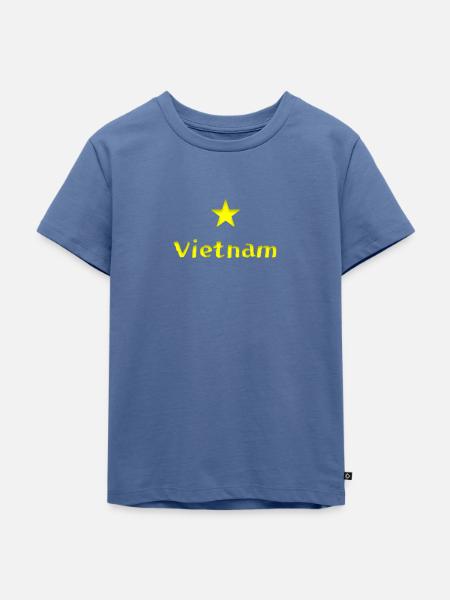 Vietnam Flagge Design - Kinder Premium Bio T-Shirt - Taubenblau