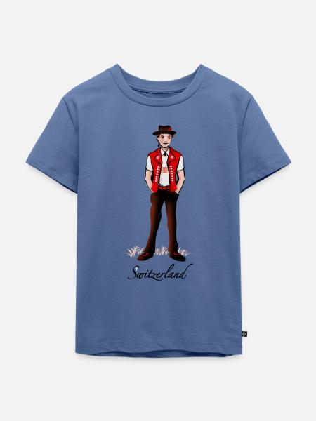 Apenzeller Bueb - Kinder Premium Bio T-Shirt - Taubenblau