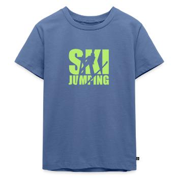 Skispringen - Kinder Premium Bio T-Shirt - Taubenblau - Vorne - Mikhail (115cm)
