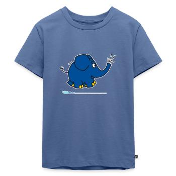 Der Elefant - trompetend - Kinder Premium Bio T-Shirt - Taubenblau - Vorne - Mikhail (115cm)