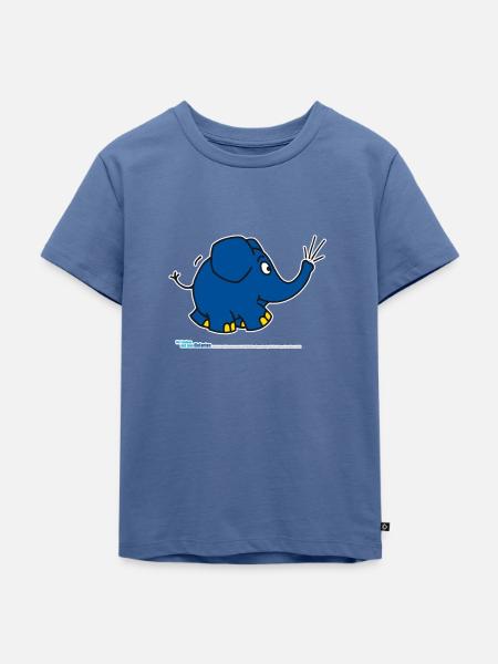 Der Elefant - trompetend - Kinder Premium Bio T-Shirt - Taubenblau