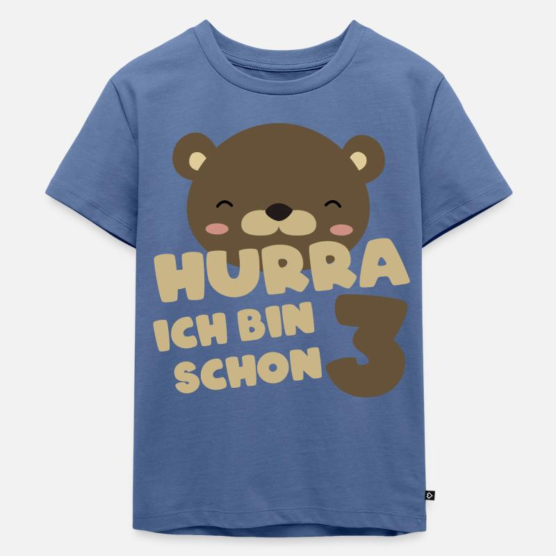 3. Geburtstag - Kinder Premium Bio T-Shirt - Taubenblau