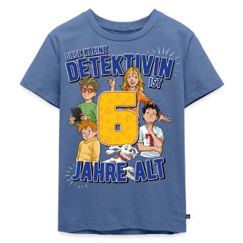 TKKG Junior 6. Geburtstag Sechs Gelb Geschenk - Kinder Premium Bio T-Shirt - Taubenblau - Vorne - Mikhail (115cm)
