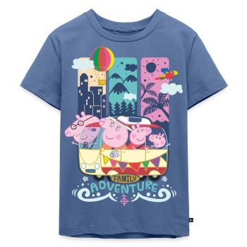 Peppa Wutz Roadtrip Schorsch Mama Wutz & Papa Wutz - Kinder Premium Bio T-Shirt - Taubenblau - Vorne - Mikhail (115cm)