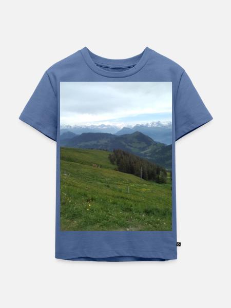 Berglandschaft - Kinder Premium Bio T-Shirt - Taubenblau