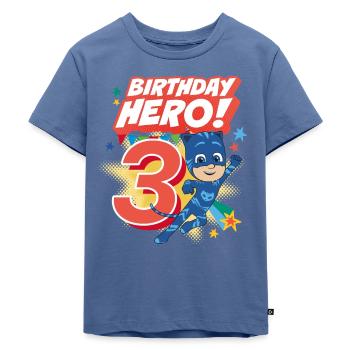 PJ Masks Catboy Birthday Hero 3 - Kinder Premium Bio T-Shirt - Taubenblau - Vorne - Mikhail (115cm)