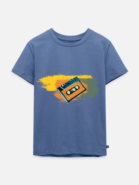 Kassette - Kinder Premium Bio T-Shirt - Taubenblau