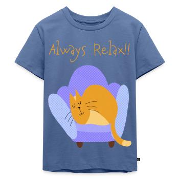 Immer entspannen - Kinder Premium Bio T-Shirt - Taubenblau - Vorne - Mikhail (115cm)